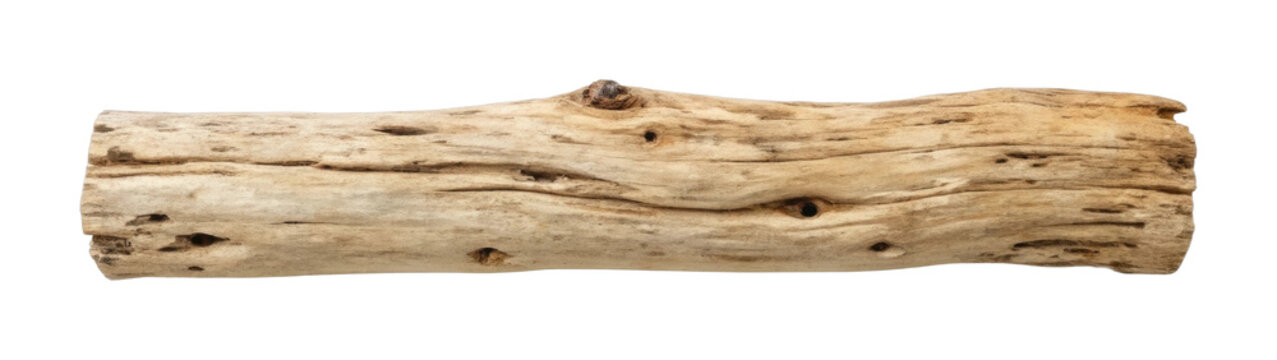 Natural driftwood log with unique texture and weathered appearance