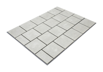 Rectangular concrete paver tiles arranged in a uniform pattern