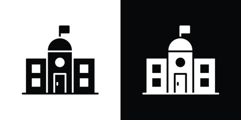 City hall icon concept. silhouette icon.