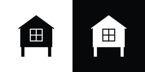 Chicken coop icon concept. silhouette icon. © Bell
