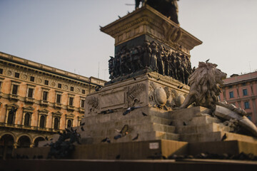 Equestrian statue in Milan Square