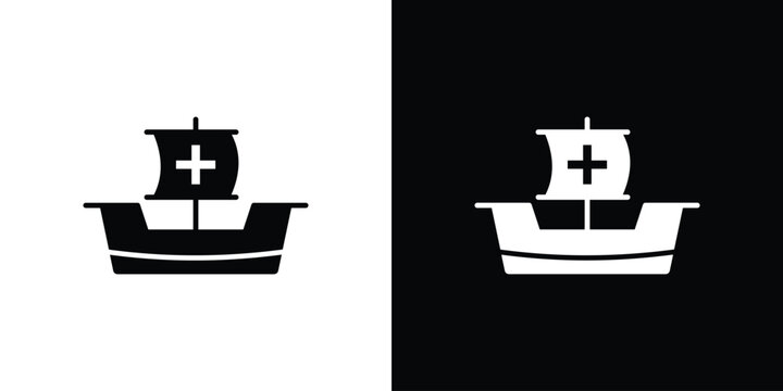 Caravel icon concept. silhouette icon.