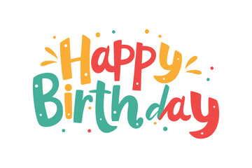 Colorful happy birthday lettering with confetti celebration 1
