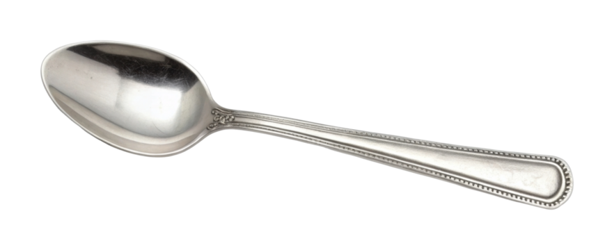 Elegant silver spoon with intricate design