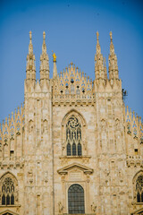 The facade of the Milan Cathedral. The Duomo