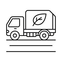 Eco Truck Outline illustration style icon. EPS 10 file