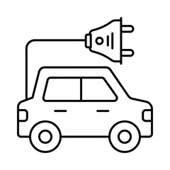 Electric Car Outline illustration style icon. EPS 10 file