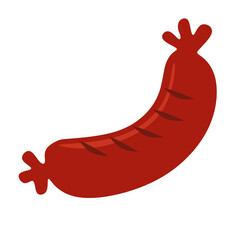 Grilled Sausage with Skin Details Food Illustration