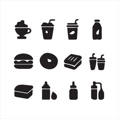 Fast food icon set