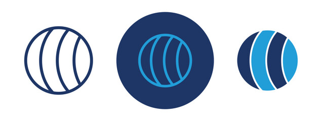 set of pixel perfect colored Fitness ball icon , 1 Silhouette, 1 Unexpanded, Gym ball icon used for fitness and balance training exercises.