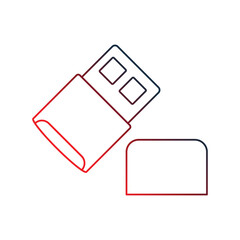 bluetooth adapter gradient outline icon with white background vector stock illustration
