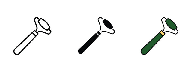 set of pixel perfect colored Jade roller icon , 1 Silhouette, 1 Unexpanded, Skincare tool icon for jade roller facial massage.