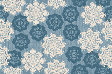 patchwork Ikat paisley embroidery on the fabric in Indonesia, India and Asian countries.geometric ethnic oriental seamless pattern.Aztec style. illustration. design for texture, fabric,clothing