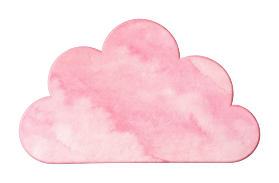 Pink watercolor cloud cutout with soft curves