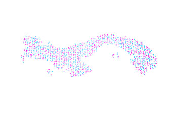 Illuminated Panama Digital Data Map Pink And Blue Neon Glowing Particles 3D Illustration