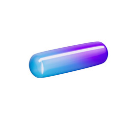 3D Glossy minus icon with a gradient of blue and purple, featuring a modern look. 3d illustration