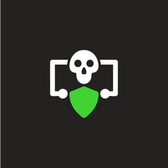 Cyber Attack icon logo flat vector design