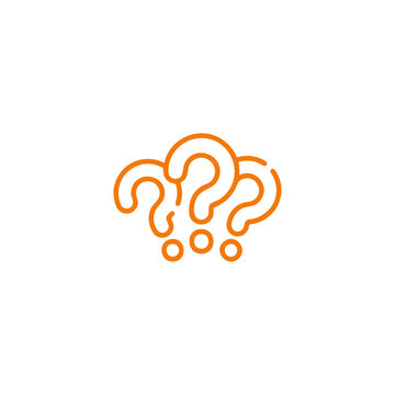 Question Mark icon logo flat vector design