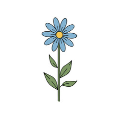 Blue Daisy Flower Design Simple Modern Decor