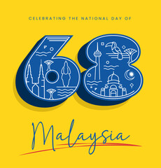 Malaysia National Day Vector Illustration Design, Malaysia Independence