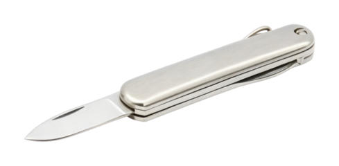 Stainless steel pocket knife with foldable blade