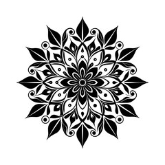 black and white floral ornament