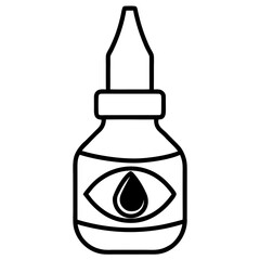 Eye drop bottle line art vector illustration 