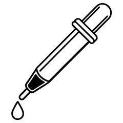 Medical dropper line art vector illustration 