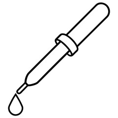 Medical dropper line art vector illustration 
