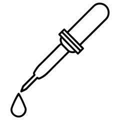 Medical dropper line art vector illustration 