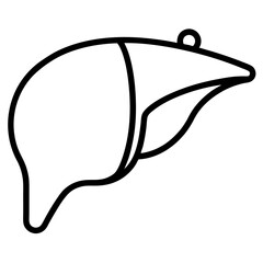 Liver icon line art vector illustration 