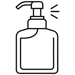 Hand sanitizer line art vector illustration 