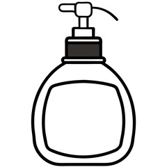 Hand sanitizer line art vector illustration 