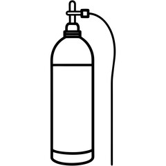 Oxygen tank line art vector illustration 