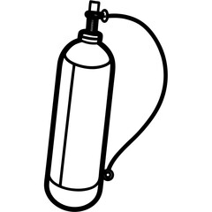 Oxygen tank line art vector illustration 