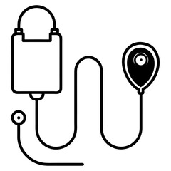 Blood pressure machine line art vector illustration 