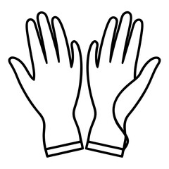 Surgical gloves line art vector illustration 