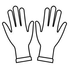 Surgical gloves line art vector illustration 