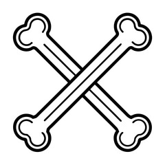 Bones icon line art vector illustration 