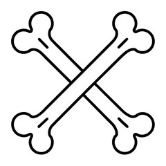 Bones icon line art vector illustration 
