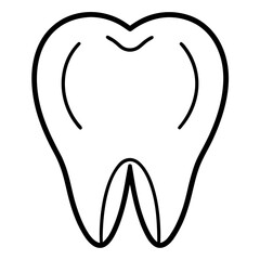 Tooth icon line art vector illustration 