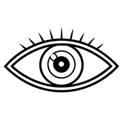 Eye icon line art vector illustration 