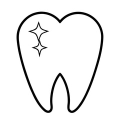 Tooth icon line art vector illustration 