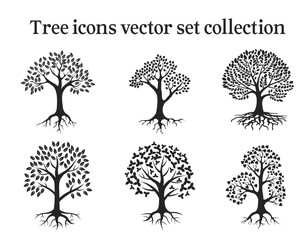 Tree Icons vector set collection