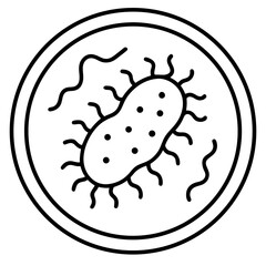 Bacteria icon line art vector illustration 