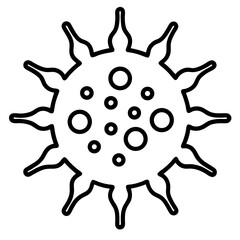 Virus icon line art vector illustration 