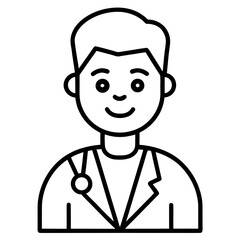 Obraz premium Doctor icon line art vector illustration 