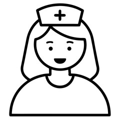 Nurse icon line art vector illustration 