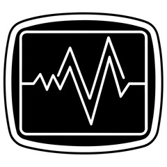 Heartbeat monitor line art vector illustration 