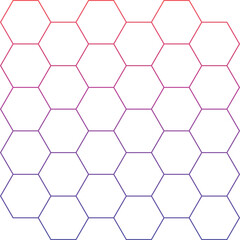 Hexagonal Honeycomb Grid Pattern with Red-to-Purple Gradient Outline